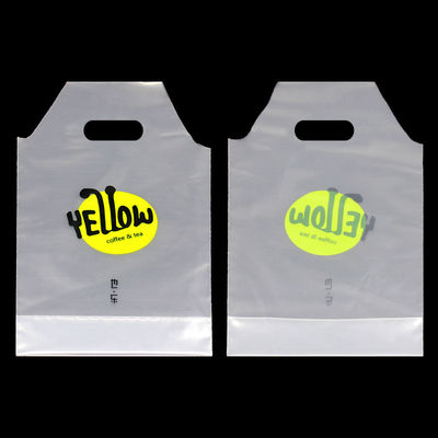 plastic die cut handle for coffee  milk tea drinking juice take-out poly packaging bag