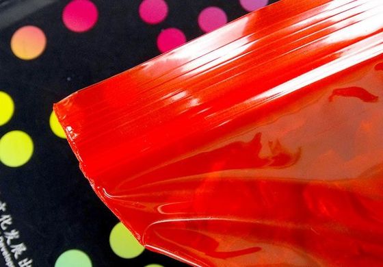 red color LDPE food grade plastic ziplock waterproof dustproof reclosable grip seal bags
