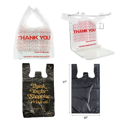 Ldpe hdpe clear  thank you t shirt plastic shopping grocery take-out poly bags with logo printing