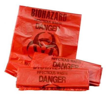 2mil plastic biohazard waste bin  liner hospital medical autoclave hazardous  disposal  bags